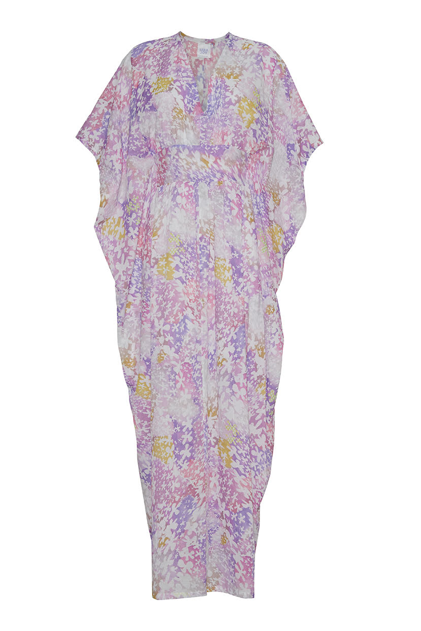 LAVENDER FLORAL MAXI CAFTAN