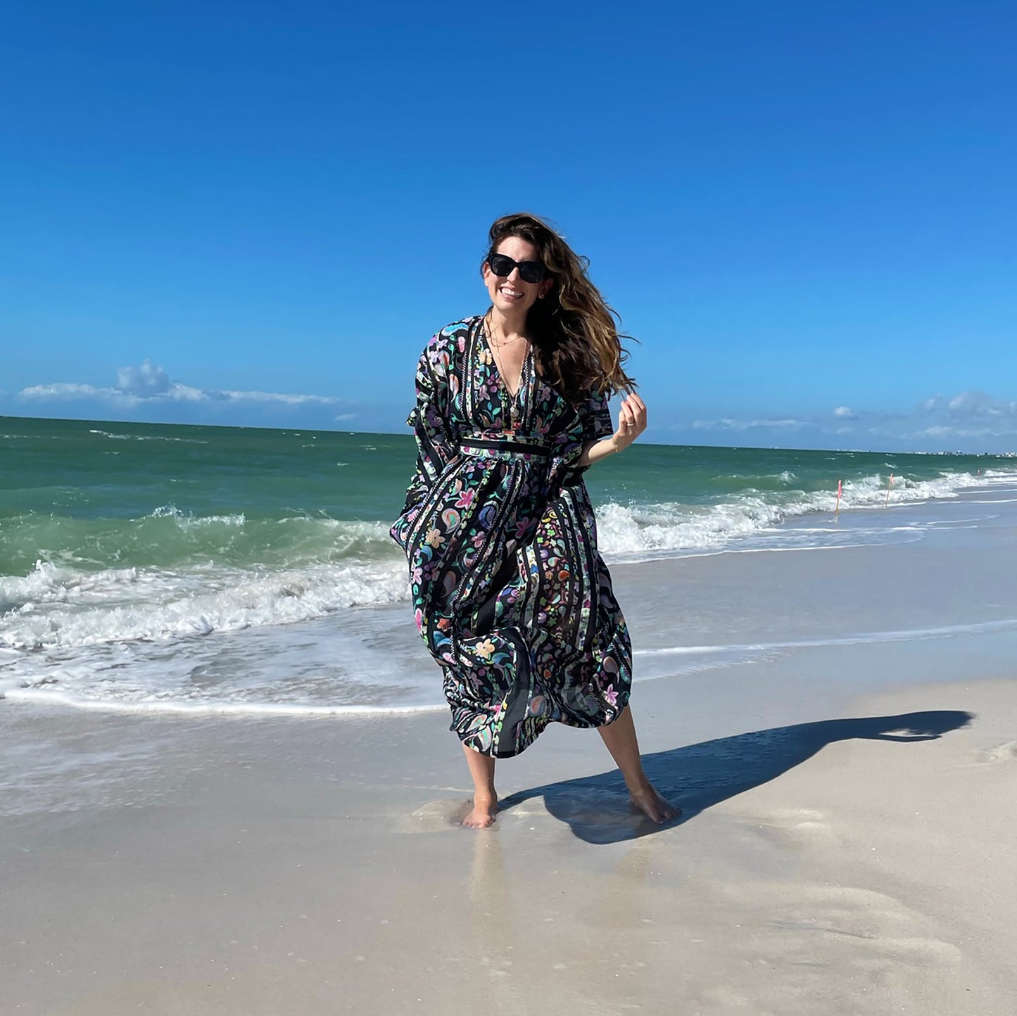 PAINTED PAISLEY MAXI CAFTAN