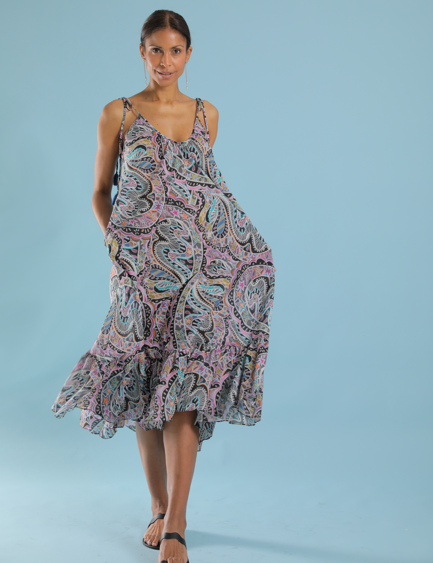 BEACH STARS MAXI SWING DRESS