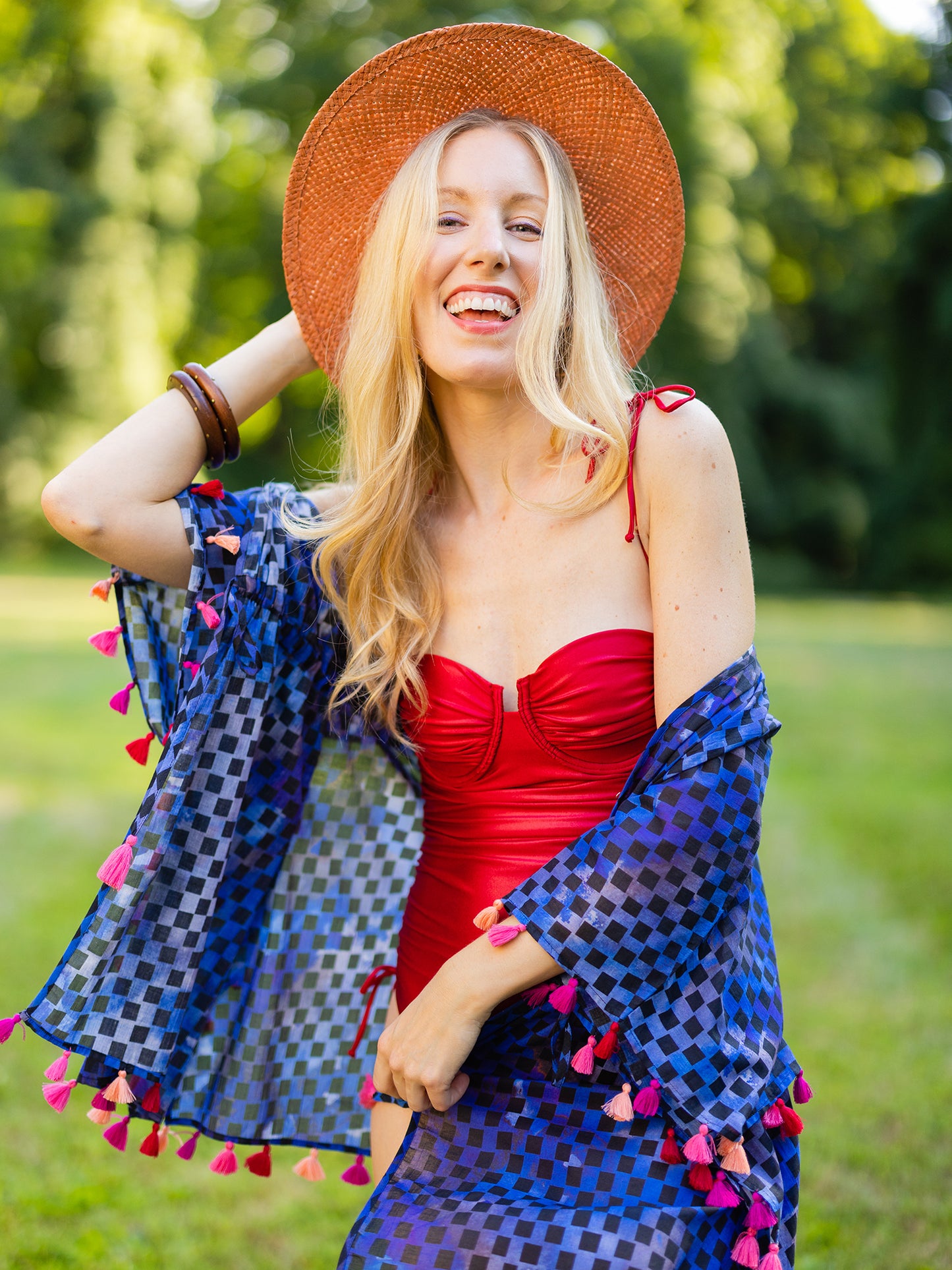 BLUE MARBLE GEO OPEN CAFTAN