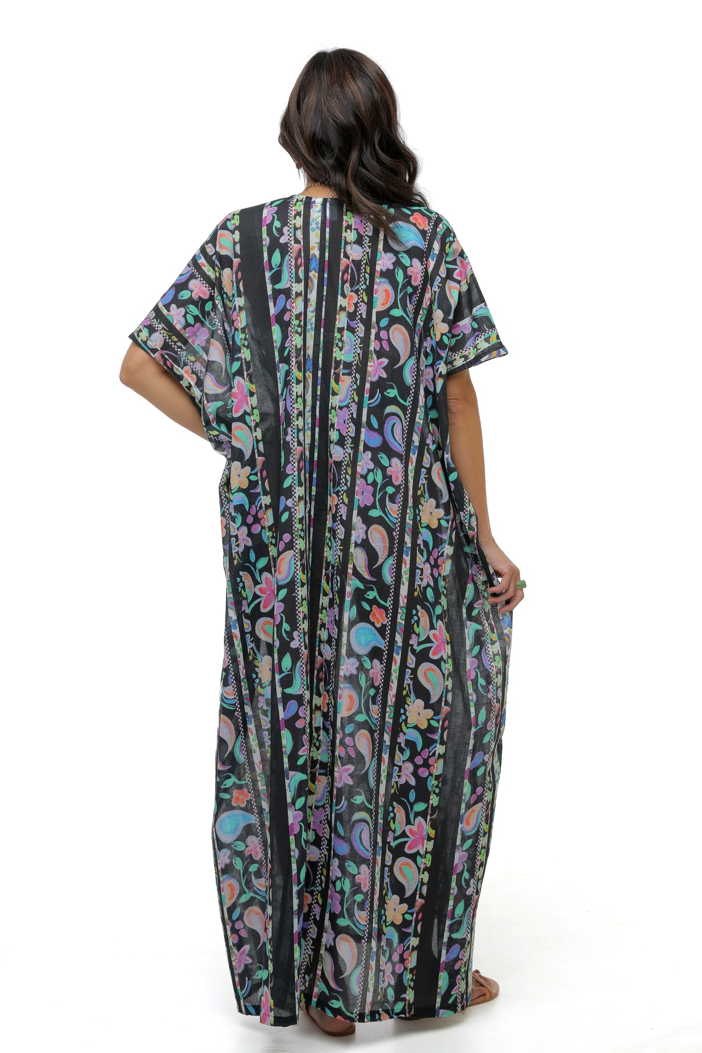 PAINTED PAISLEY MAXI CAFTAN