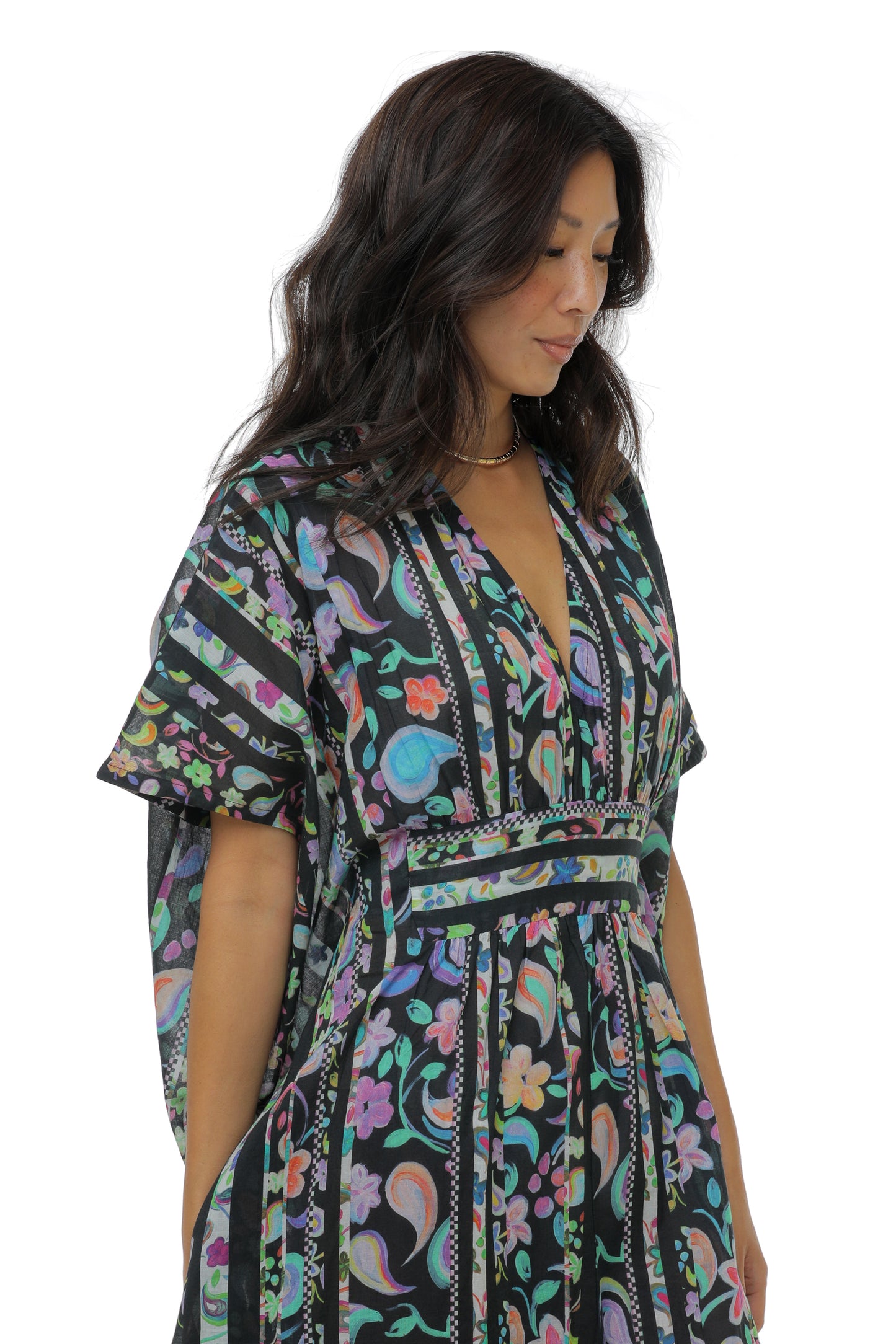 PAINTED PAISLEY MAXI CAFTAN