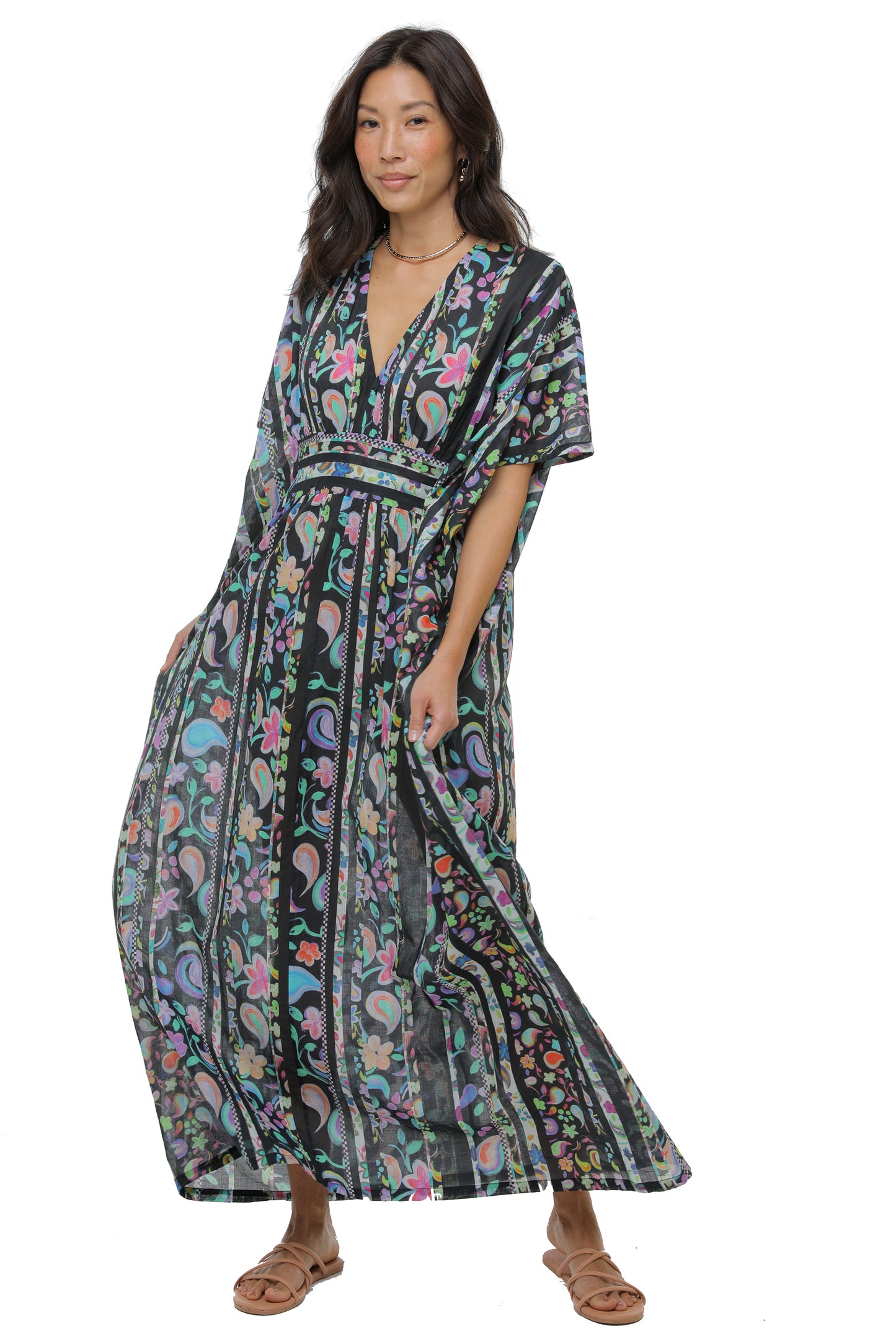 PAINTED PAISLEY MAXI CAFTAN