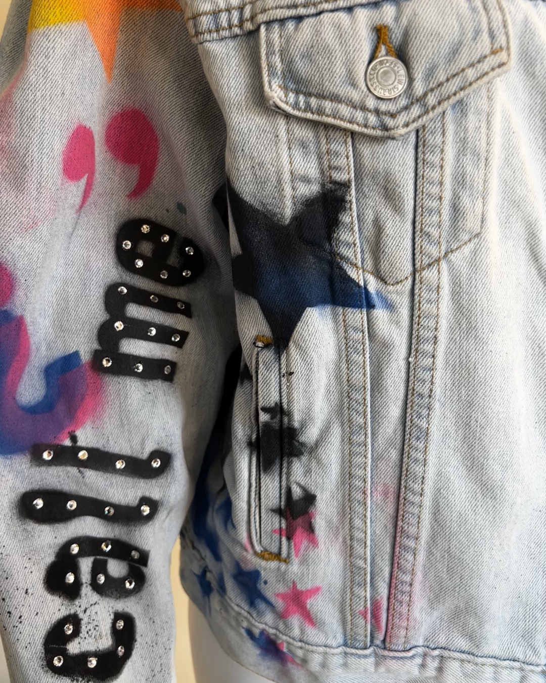 Diy painted 2025 denim jacket