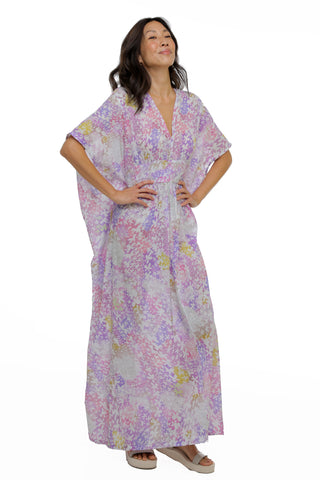 LAVENDER FLORAL MAXI CAFTAN