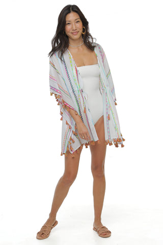 STRIPED GEO OPEN CAFTAN