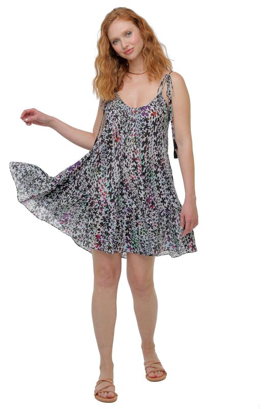 WHITE FLORAL SWING DRESS
