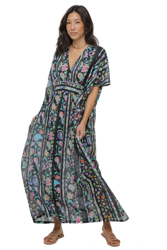 PAINTED PAISLEY MAXI CAFTAN